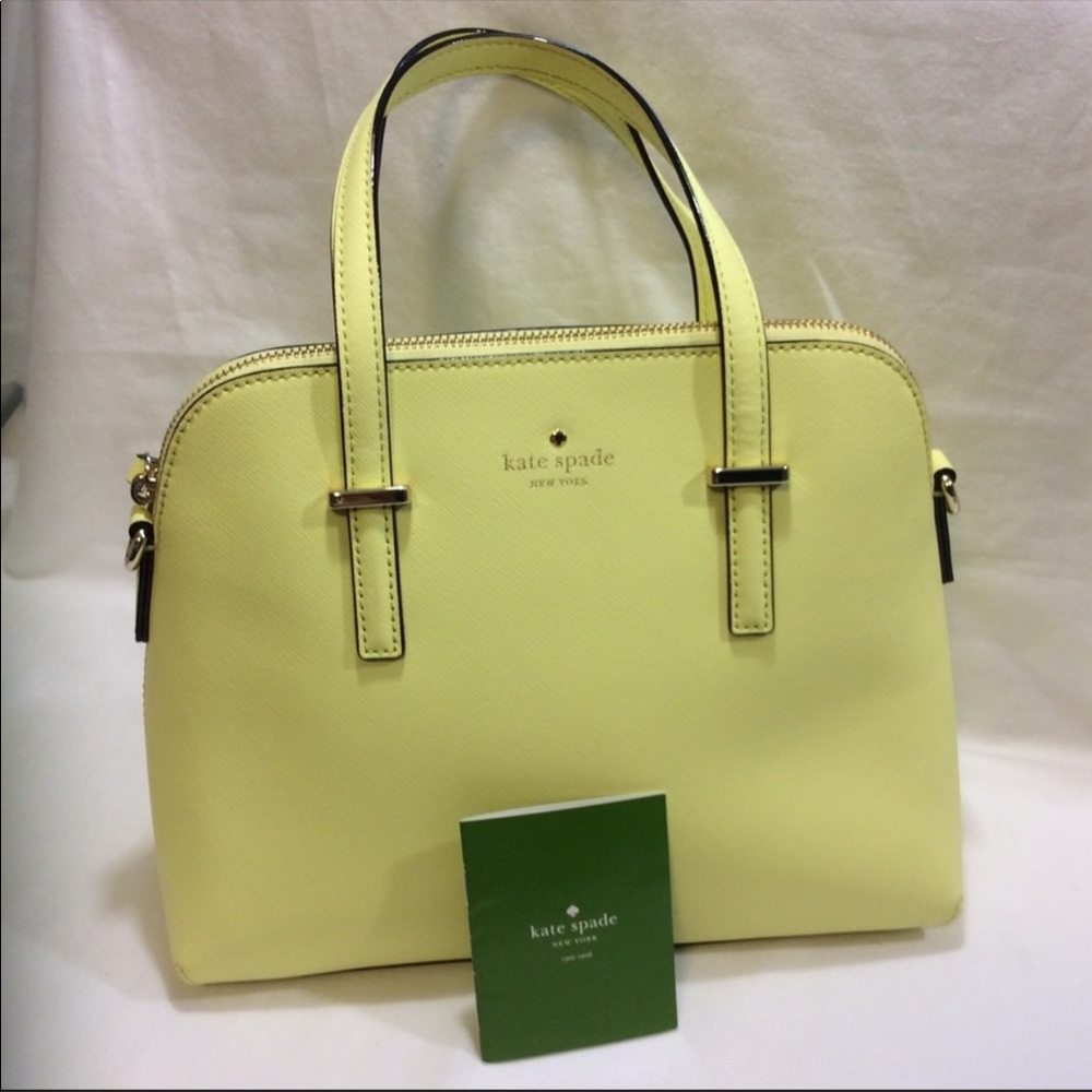KATE SPADE MEDIUM BABY YELLOW DOME SATCHEL $298